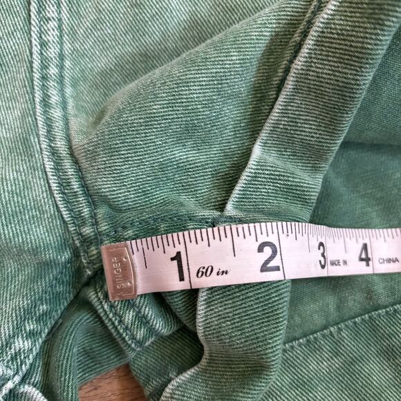 BDG Urban Outfitters Green Acid Wash Shorts Rolled Hem 26 100% Cotton - Picture 8 of 8